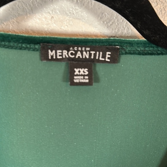 J. Crew Emerald Green Velvet Faux Wrap Blouse Size XXS - Picture 3 of 7